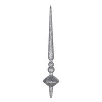 View 12"   Pewter Glitter Cupola Finial Ornament (3 pack)