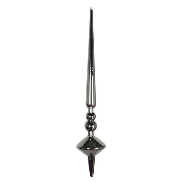 12"   Pewter Shiny Cupola Finial Ornament (3 pack)