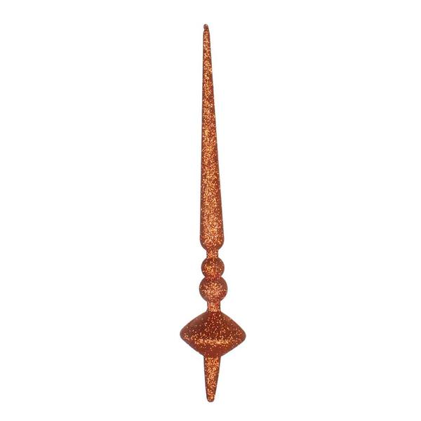 12"   Copper Glitter Cupola Finial Ornament (3 pack)