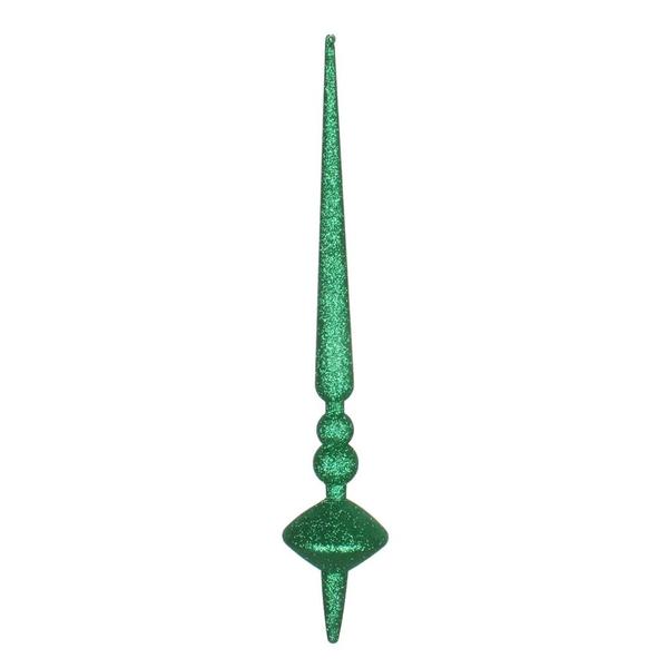 18" Green Glitter Cupola Finial Ornament (2 pack)