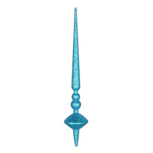 18" Turquoise Glitter Cupola Finial Ornament (2 pack)