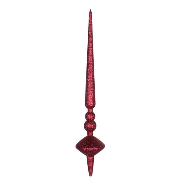 18" Wine Glitter Cupola Finial Ornament (2 pack)