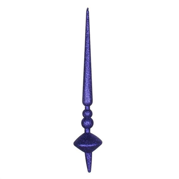 18" Cobalt Blue Glitter Cupola Finial Ornament (2 pack)