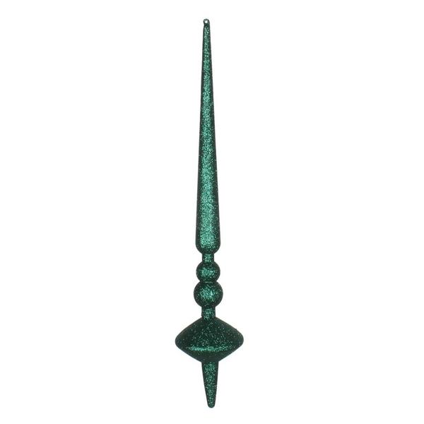 18" Emerald Glitter Cupola Finial Ornament (2 pack)