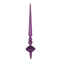 Vickerman 18" Plum Glitter Cupola Finial Ornament (2 pack)