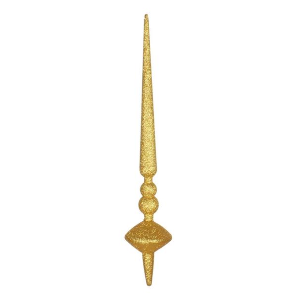 18" Honey Gold Glitter Cupola Finial Ornament (2 pack)