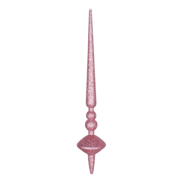 18" Mauve Glitter Cupola Finial Ornament (2 pack)
