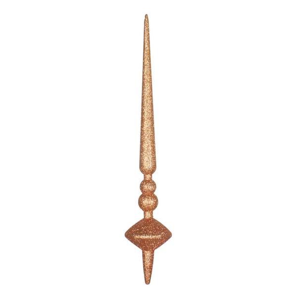 18" Rose Gold Glitter Cupola Finial Ornament (2 pack)