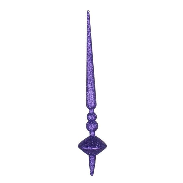 18" Purple Glitter Cupola Finial Ornament (2 pack)