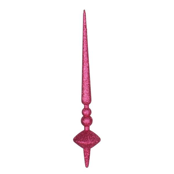 18" Fuchsia Glitter Cupola Finial Ornament (2 pack)