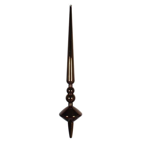 18" Chocolate Shiny Cupola Finial Ornament (2 pack)
