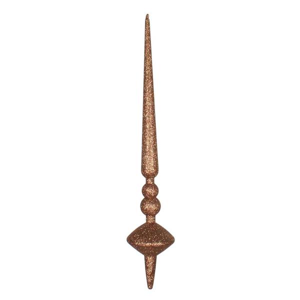 18" Mocha Glitter Cupola Finial Ornament (2 pack)