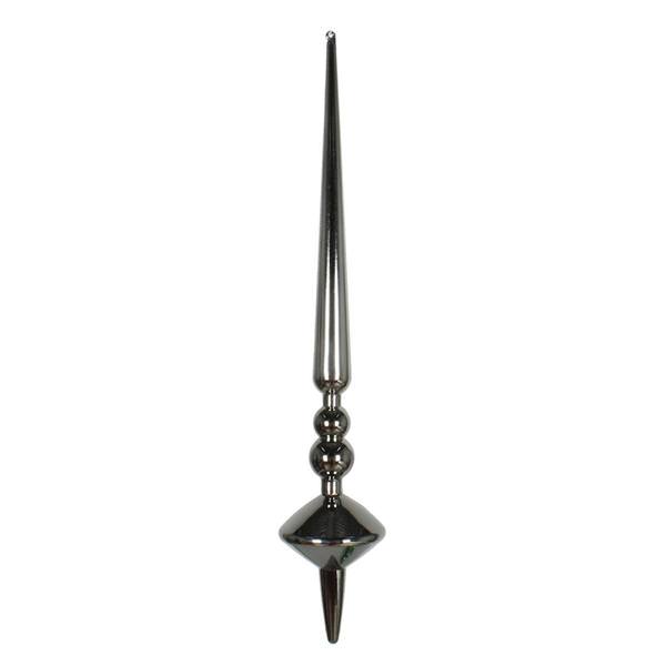 18" Pewter Shiny Cupola Finial Ornament (2 pack)
