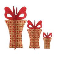 Vickerman 9" / 16" / 22" Red / Gold Foam Gift Box Set (set of 3)