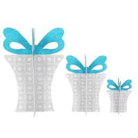 Vickerman 9" / 16" / 22" Silver / White / Turquoise Foam Gift Box Set (set of 3)
