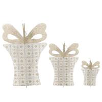 Vickerman 9" / 16" / 22" Champagne / White Foam Gift Box Set (set of 3)