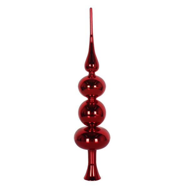 19" Red Shiny Finial Tree Topper