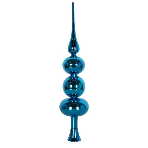 19" Turquoise Shiny Finial Tree Topper