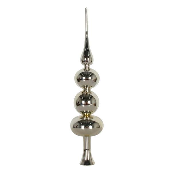 19" Champagne Shiny Finial Tree Topper
