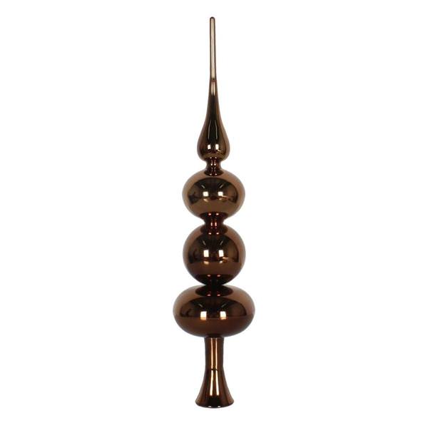 19" Mocha Shiny Finial Tree Topper