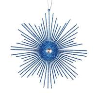 Vickerman 6.5" Blue Glitter Snowflake Burst Ornament (6 pack)