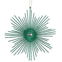Vickerman 6.5" Seafoam Green Glitter Snowflake Burst Ornament (6 pack)