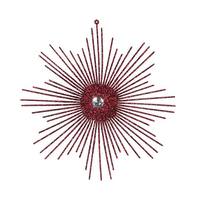 View 6.5" Burgundy Glitter Snowflake Burst Ornament (6 pack)
