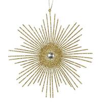Vickerman 6.5" Gold Glitter Snowflake Burst Ornament (6 pack)