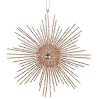 Vickerman 6.5" Cafe Latte Glitter Snowflake Burst Ornament (6 pack)