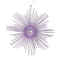 Vickerman 6.5" Lavender Glitter Snowflake Burst Ornament (6 pack)