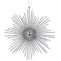 Vickerman 6.5" Pewter Glitter Snowflake Burst Ornament (6 pack)