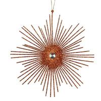 Vickerman 6.5" Copper Glitter Snowflake Burst Ornament (6 pack)