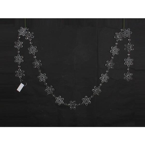 6' Clear Matte Acrylic Snowflake Garland