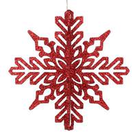 Vickerman 6" Red 3D Glitter Snowflake Ornament (3 pack)
