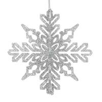 Vickerman 6" Silver 3D Glitter Snowflake Ornament (3 pack)
