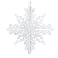 Vickerman 6" White 3D Glitter Snowflake Ornament (3 pack)