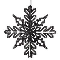 Vickerman 6" Black 3D Glitter Snowflake Ornament (3 pack)