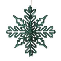 Vickerman 6" Emerald 3D Glitter Snowflake Ornament (3 pack)