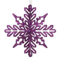 Vickerman 6" Plum 3D Glitter Snowflake Ornament (3 pack)