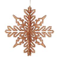 Vickerman 6" Rose Gold 3D Glitter Snowflake Ornament (3 pack)