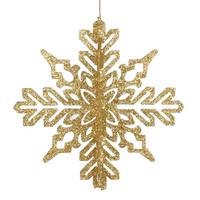 Vickerman 6" Gold 3D Glitter Snowflake Ornament (3 pack)