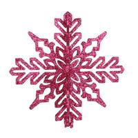 Vickerman 6" Fuchsia 3D Glitter Snowflake Ornament (3 pack)