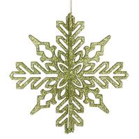 Vickerman 6" Lime 3D Glitter Snowflake Ornament (3 pack)