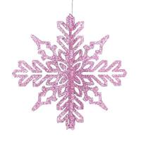 Vickerman 6" Pink 3D Glitter Snowflake Ornament (3 pack)