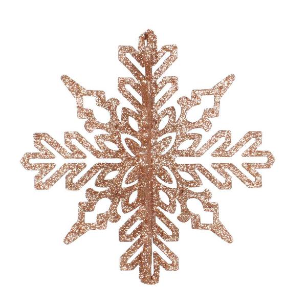6" Cafe Latte 3D Glitter Snowflake Ornament (3 pack)