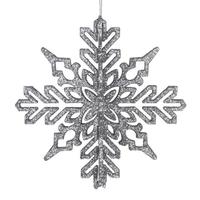 Vickerman 6" Pewter 3D Glitter Snowflake Ornament (3 pack)