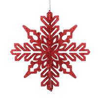 Vickerman 9" Red 3D Glitter Snowflake Ornament (2 pack)
