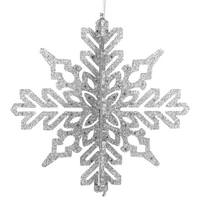 Vickerman 9" Silver 3D Glitter Snowflake Ornament (2 pack)