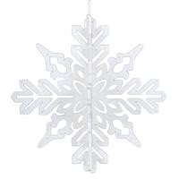 Vickerman 14" White 3D Glitter Snowflake Ornament (2 pack)