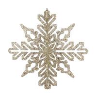 Vickerman 9" Champagne 3D Glitter Snowflake Ornament (2 pack)